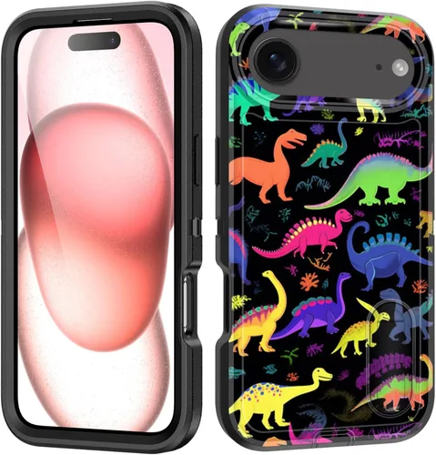 Vista 12 de Funda para iPhone Air con soporte integrado, a prueba de golpes, polvo y caídas, 3 capas, grado militar, funda protectora para iPhone Air de 6.5