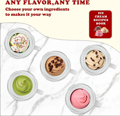 Vista 3 de Two Bowl - Accesorio para hacer helados para todos los mezcladores de pie KitchenAid, hace helado casero, gelato, sorbete, yogur congelado