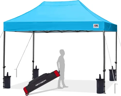 Vista 60 de ABCCANOPY Toldo Desplegable – Carpa/Toldo Portátil para Patio Exterior de 8 x 8 Pies, Resistente para Patio Trasero y Terraza con 4 Sacos de Arena