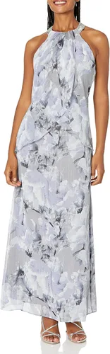 Vista 3 de S.L. Fashions Vestido largo de gasa para mujer con cuello halter joya