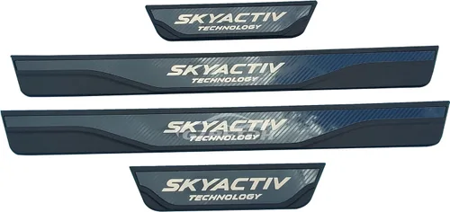 Vista 7 de Protector de desgaste para el umbral de la puerta del coche, para Mazda cx-5 cx-30 2013-2022, piezas de accesorios de acero inoxidable con plástico