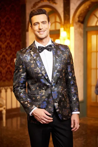 Vista 2 de COOFANDY Chaquetas de esmoquin florales para hombre, chaqueta ajustada para boda, cena, baile de graduación