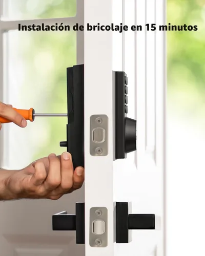 Vista 6 de eufy Security Smart Lock C30, cerradura de puerta de entrada sin llave, cerrojo de seguridad con teclado WiFi integrado para puerta delantera,