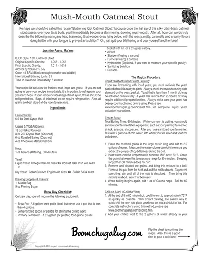 Vista 3 de Mush-Mouth Oatmeal Stout, juego de extracto para la elaboración de cerveza