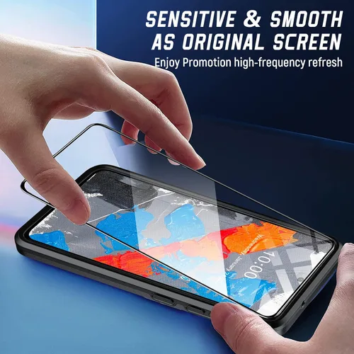 Vista 5 de Oterkin Funda para Samsung Galaxy S21 FE, resistente a prueba de golpes de grado militar con soporte y protector de pantalla de vidrio templado