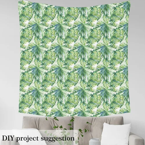 Vista 48 de Tela de Flores Primaverales por Yarda para Sofás, Tela Decorativa de Florales de Pueblo Pájaros Mariposas, Tela de Patrón de Jardín Acuarela