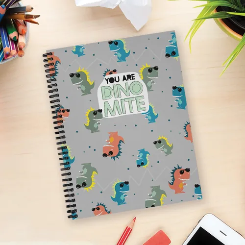 Vista 5 de Gotcha Covered Notebooks You Are Dino-Mite - Cuaderno de espiral para niños, 8.5 x 11 pulgadas, 120 páginas con rayas anchas, tapa blanda laminada