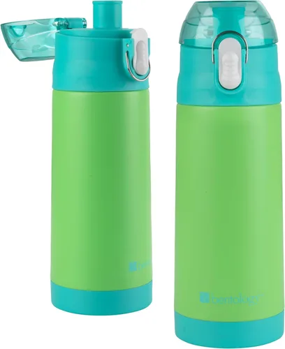Vista 12 de Bentology - Botella de agua reutilizable de acero inoxidable de 13 onzas para niños, color azul