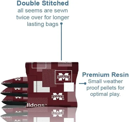 Vista 3 de BackYardGamesUSA Cornhole BEANBAGS Made w Minnesota Fabric 8 Regulation Game Toss Bags Style 51