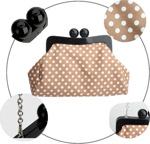 Vista 5 de Bolso de noche de lunares para mujer, bolso de fiesta de boda, bolsa de cóctel