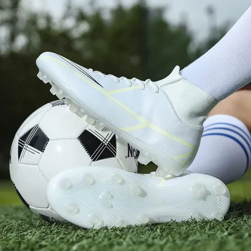 Vista 8 de Botas de fútbol para hombre, zapatos de fútbol AG Hightop, zapatos de fútbol cómodos para interiores y exteriores