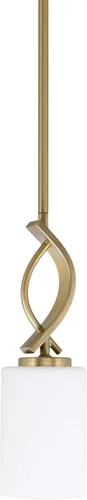 Vista 128 de Toltec Lighting Cavella Stem Colgado Mini colgante, acabado grafito, vidrio de muselina blanca de 4 pulgadas