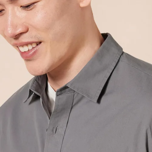 Vista 3 de Tienda Essentials - Camisa de popelina para hombre, informal, de manga larga, con ajuste regular
