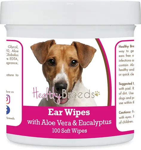 Vista 78 de Healthy Breeds Affenpinscher Toallitas de limpieza de oídos con aloe y eucalipto para perros, 100