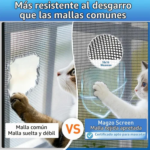Vista 4 de MAGZO - Reemplazo de pantalla de ventana, 36" de ancho x 90" de largo, pantalla resistente para ventanas y puerta ajustable, pantalla enrollable