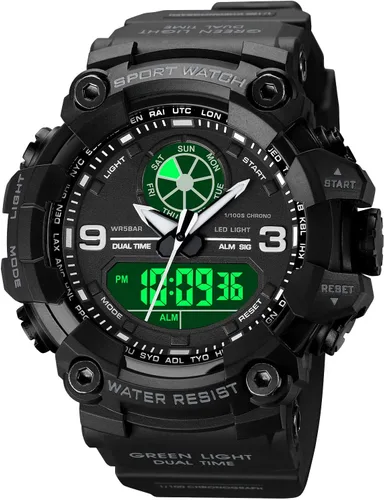 Vista 2 de zolohoni Relojes militares para hombre, relojes de pulsera para hombre, relojes analógicos digitales para deportes, grandes regalos de 1224 horas