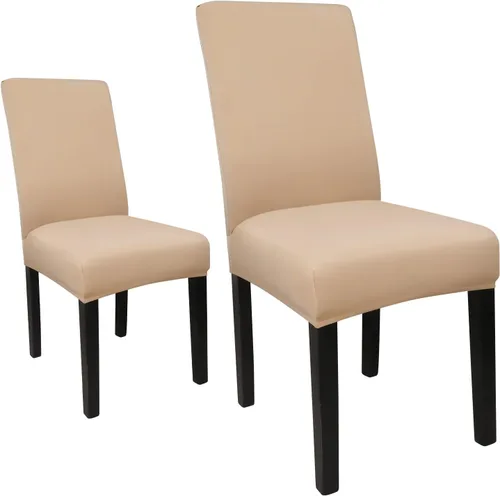 Vista 75 de Fundas para sillas de comedor, juego de 2 fundas, con patrón elástico Parsons, de elastano, extraíbles y lavables, protector para sillas de cocina