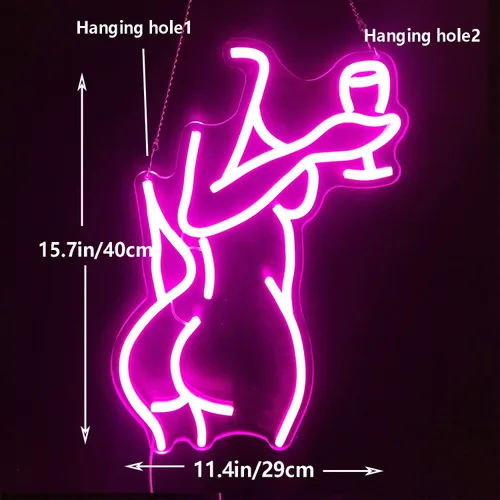 Vista 5 de Letrero de Neón de Dama de Espalda Letrero LED Regulable de Dama Letrero de Neón de Mujer Luz de Neón Letreros de Neón de Dama Sexy para Dormitorio