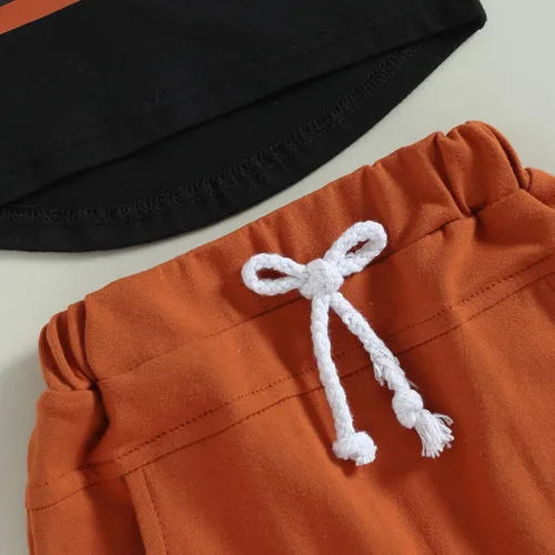 Vista 5 de Mama Is My Bestie, ropa de bebé para niños y niñas, camisa con letras, mameluco + pantalón deportivo de color sólido, traje de verano de 2 piezas