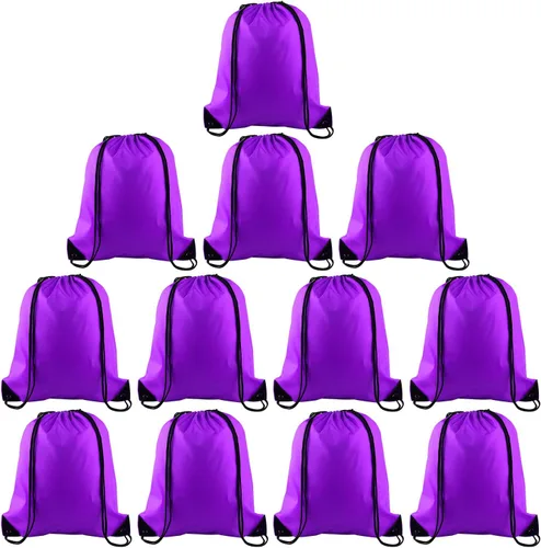 Vista 27 de KUUQA Mochila con cordón a granel, bolsas de almacenamiento para deporte, gimnasio, viajes, Negro, Viajar