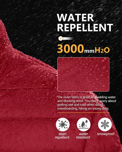 Vista 5 de Outdoor Ventures Chaqueta de invierno acolchada ligera y plegable para hombre, con aislamiento, para nieve, esquí, senderismo, viajes