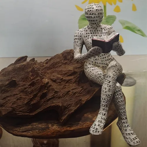 Vista 5 de SBOMB Pulp Woman - Estantería de lectura para mujer, figura de mujer de lectura, estatua de resina, estilo pensador, esculturas abstractas