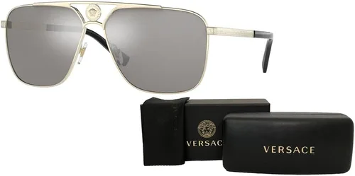 Vista 3 de Versace VE2238 Rectangle Sunglasses for Men + BUNDLE With Designer iWear Complimentary Eyewear Kit