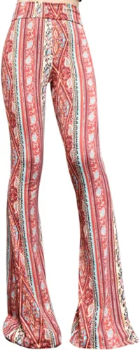 Vista 129 de ShopMyTrend - Pantalones de yoga largos con piernas anchas y acampanadas estilo palazzo, con cintura alta, para mujer