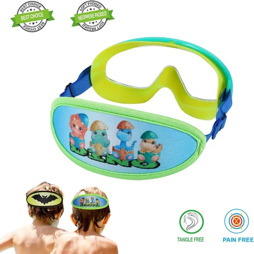 Vista 4 de Kids Goggles Swimming 4-7,Kids Goggles Fabric Strap,Wide View Swimming Goggles for Toddler