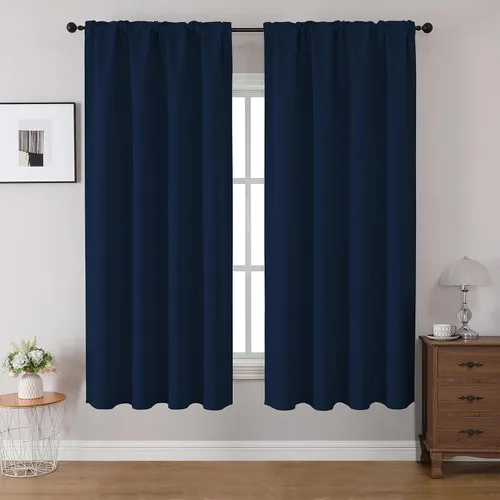 Vista 35 de CUCRAF Cortinas opacas de 45 pulgadas de largo, juego de 2 paneles para dormitorio, bolsillo para cortinero, cortinas de oscurecimiento