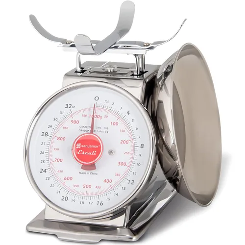 Vista 3 de San Jamar Escali Promzr Balanza mecánica de dial con cuenco para cocinas y restaurantes, metal, 2 libras, plateado