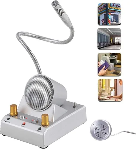 Vista 6 de Altavoz de ventana Intercomunicador Sistema de intercomunicación de altavoz de ventana de doble manera An-ti-Interferencia Micrófono