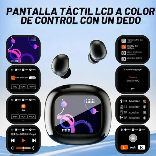 Vista 2 de Pantalla táctil invisible pequeños mini auriculares inalámbricos Bluetooth 5.4 discretos auriculares ocultos para el trabajo, auriculares