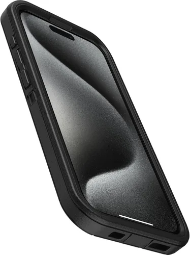 Vista 3 de OtterBox Funda para iPhone 15 Pro (solamente) Defender Series, color negro, sin pantalla, resistente y duradera, con protección de puerto, incluye