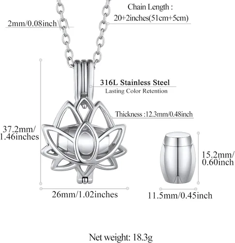 Vista 206 de FindChic Collares personalizados con urna para cenizas, barra vertical, gato, luna, reloj de arena, garra de perro, acero inoxidable, chapado en oro