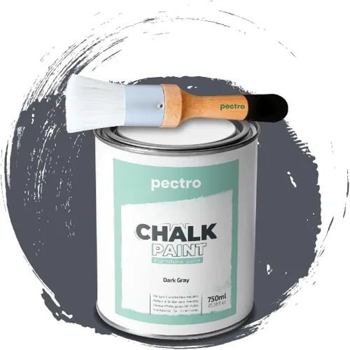 Vista 14 de Pintura de tiza para muebles 25 fl.Oz. (750ml) + Pincel especial de pintura de tiza - Pintura para muebles sin lijar ni imprimar - Pintura de tiza