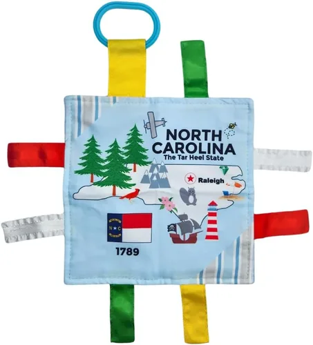 Vista 34 de Baby Jack & Co - Cochecito de juguete para bebés de 8 x 8 pulgadas con etiqueta del estado de Arkansas, juguetes arrugados para desarrollar cinco