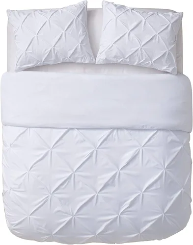 Vista 5 de VCNY Home Juego de funda nórdica de 3 piezas, blanco, tamaño Queen
