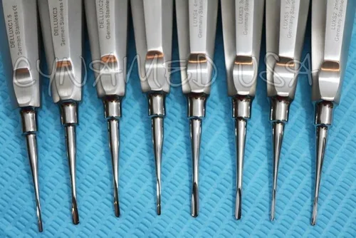 Vista 4 de Alemán 8 PC Cirugía Dental Recta y Curva EXTRACTANDO LUXATING APICAL Root Tip Elevador Set de 8 cada uno