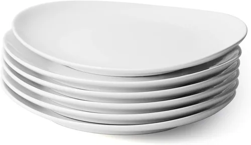 Vista 14 de Sweese Platos de postre de porcelana – Platos de ensalada de 7.8 pulgadas, platos pequeños para aperitivos, juego de 6 – Lavavajillas, microondas