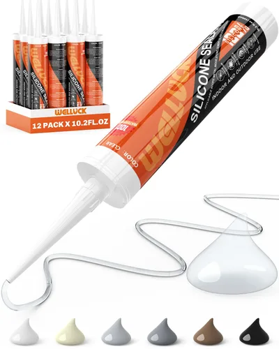 Vista 15 de WELLUCK Masilla de Silicona Color Almendra, Sellador de Silicona para Calafateo 100% Impermeable, Cartucho Flexible Adhesivo para Cocina, Baño