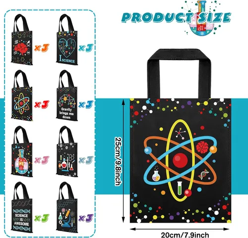 Vista 3 de Ferraycle 24 bolsas de recuerdos de fiesta de ciencia, decoraciones de fiesta para el último día de grado, libros, artículos de papelería, bolsa