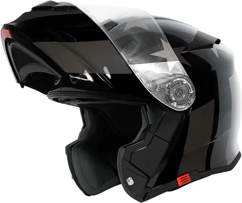 Vista 4 de TORC T28 - Casco integral para motocicleta con diseño gráfico de estrella, aprobado por DOT y ECE 22.05 (Estrella Oscura-X-Pequeño)