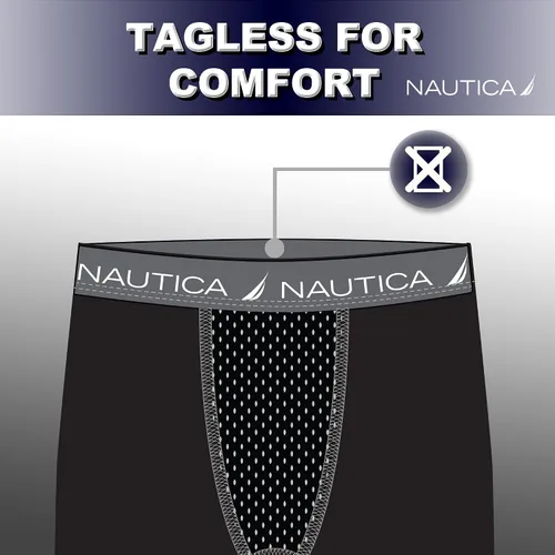 Vista 5 de Nautica Paquete de 3 pantalones cortos de compresión de rendimiento transpirable para hombre, prevención de rozaduras en los muslos debajo de la capa
