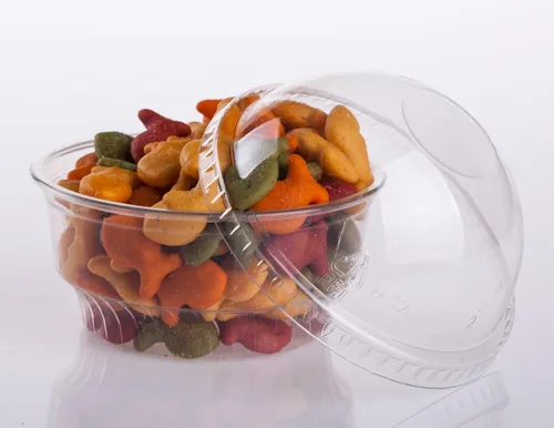 Vista 4 de Golden Apple, 5oz-30sets de vasos de plástico transparente para helado, tazas de postre, cuenco de aperitivos con tapas de cúpula sin agujero