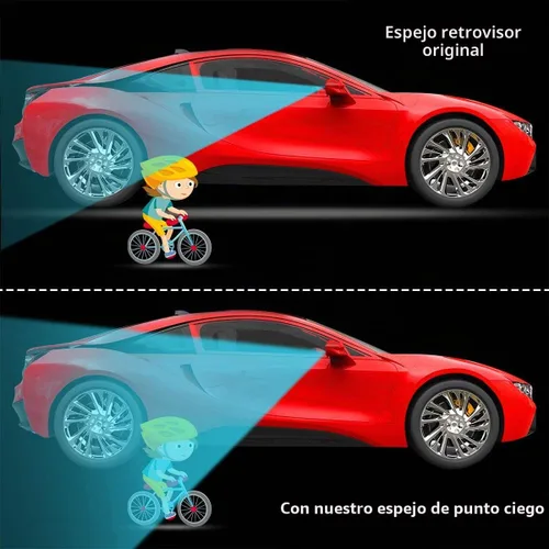 Vista 4 de Espejo de punto ciego para vehículo, con forma de ventilador, vidrio de alta definición, sin marco, espejo retrovisor convexo de gran angular