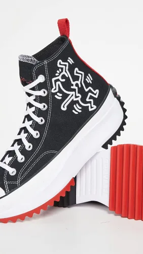 Vista 5 de Converse X Keith Haring Run Star Hike - Tenis altos para mujer, NegroBlancoRojo, 6