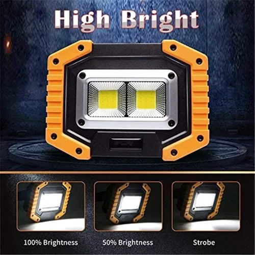 Vista 3 de OTYTY Luz de Trabajo LED Recargable, 30W 1500LM Luces de Inundación Portátiles Alimentadas por Batería con Base Magnética, Batería de 4200mAh