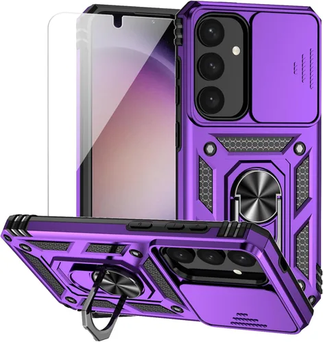 Vista 14 de Funda para Samsung Galaxy S24 con cubierta para lente de cámara, protector de pantalla HD, doble capa de grado militar, probada contra caídas