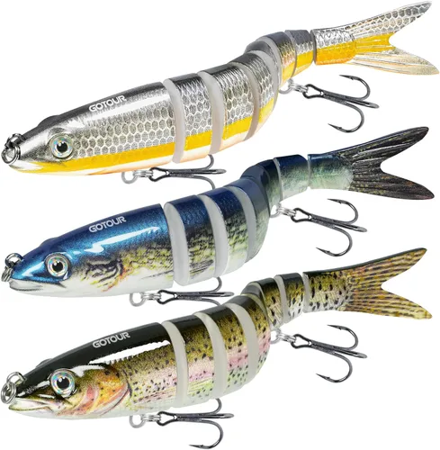 Vista 11 de GOTOUR Fishing Lures for Freshwater or Saltwater, Easy to Use for Family Fishing Beginner and Pros, Most Lifelike Jointed Swimbait，Slow Sinking Bass